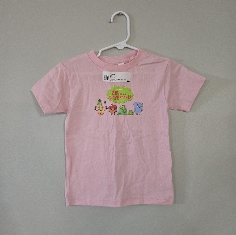 Pink Tiny Sprouts Pink Kids T-Shirt with Fun Characters